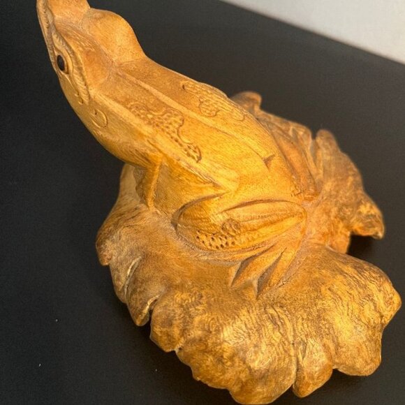 Unique Vintage Hand Carved Wood Turtle - Picture 4 of 7